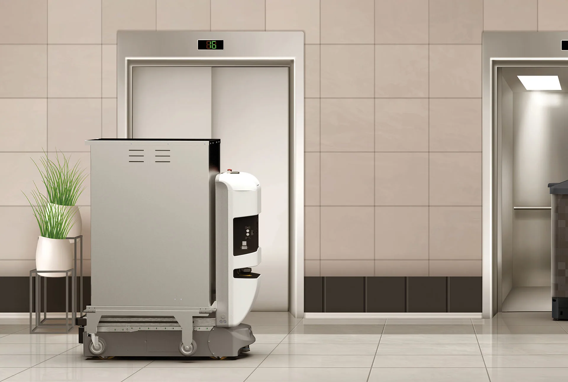 Robot Elevator | Mobile Robots from Aethon | T3 Robot Cart 