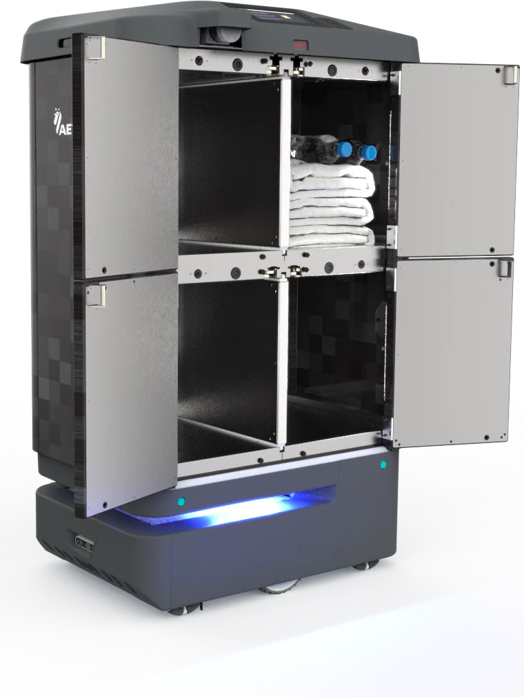 Hospitality robots from Aethon are autonomous mobile robots. They provide housekeeping robots that provide delivery to hotel room