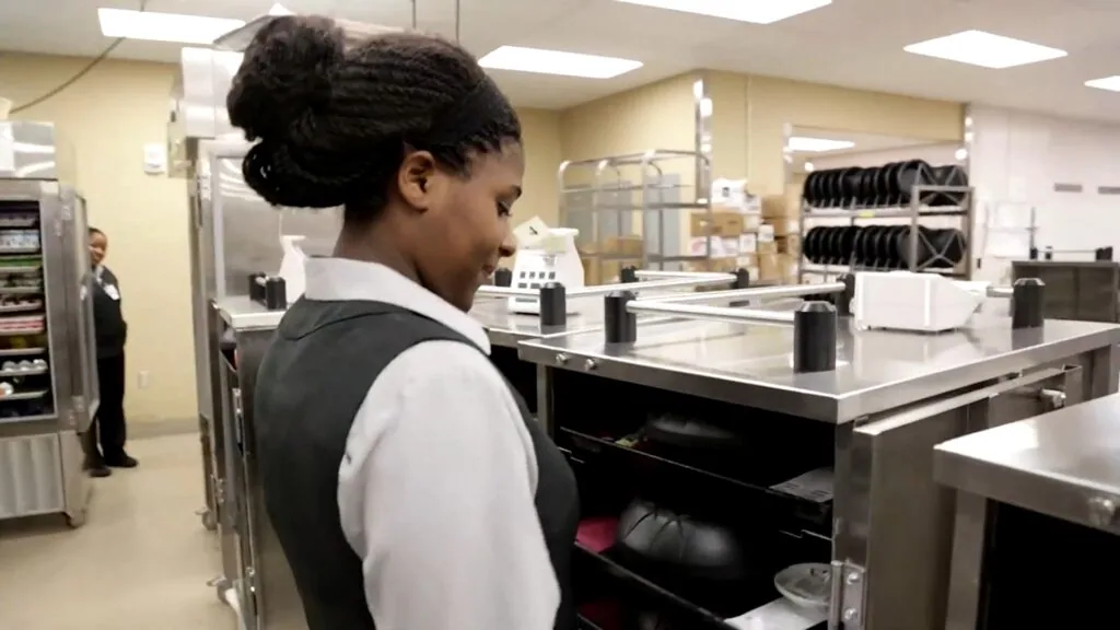 Hospital Kitchen Loading Meal Trays