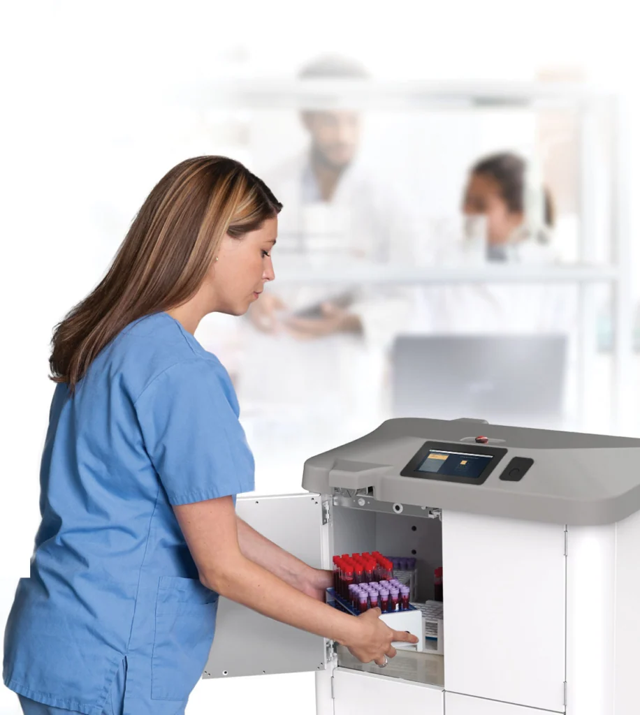 Mobile delivery robot for hospital labs